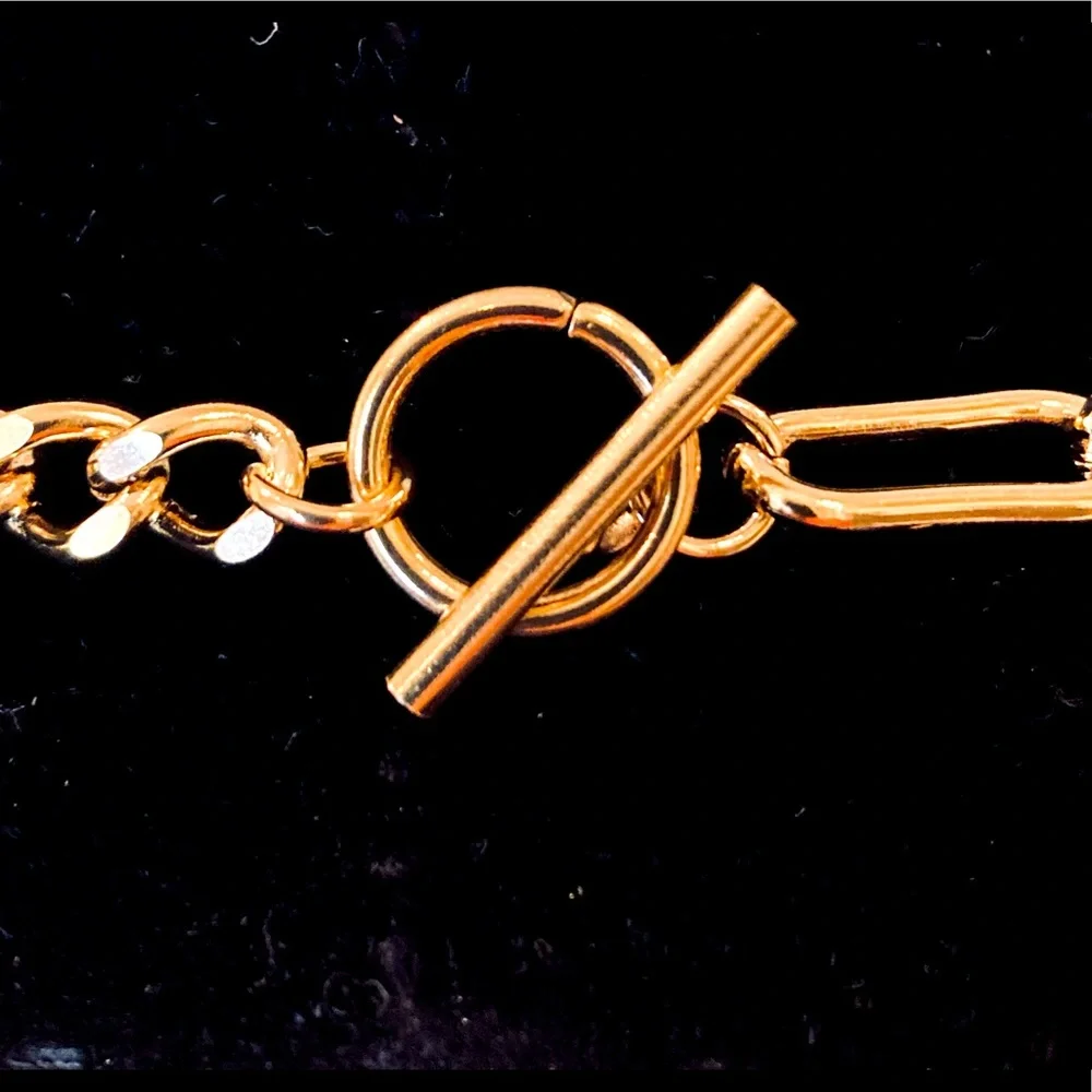 Adornia 14K Gold Plated Mixed Chain Coin Necklace - Picture 5 of 6